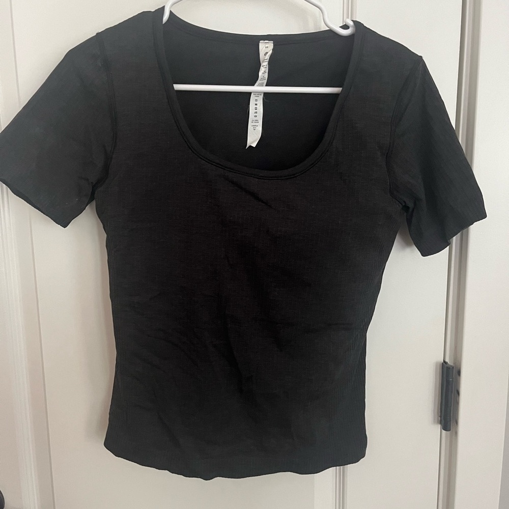 Lululemon Athletica Black Fitted Short Sleeve T-Shirt